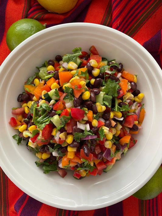 Mexican bean salad with home made Tajin  and Cumin/cilantro dressing