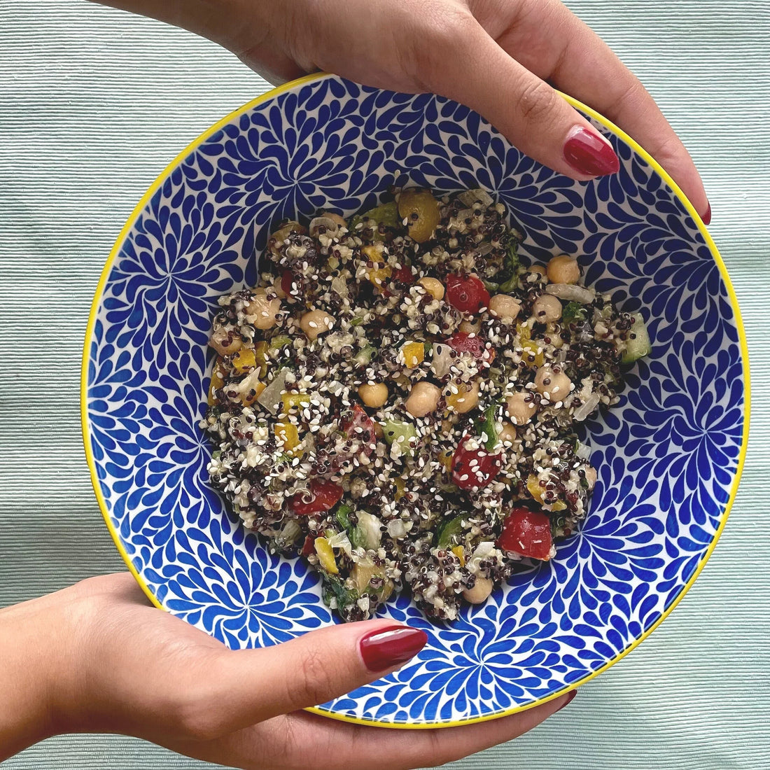 Mediterranean summer quinoa salad