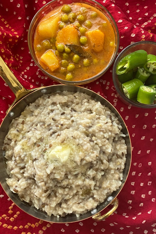 Khitchari (Rice and mung beans)