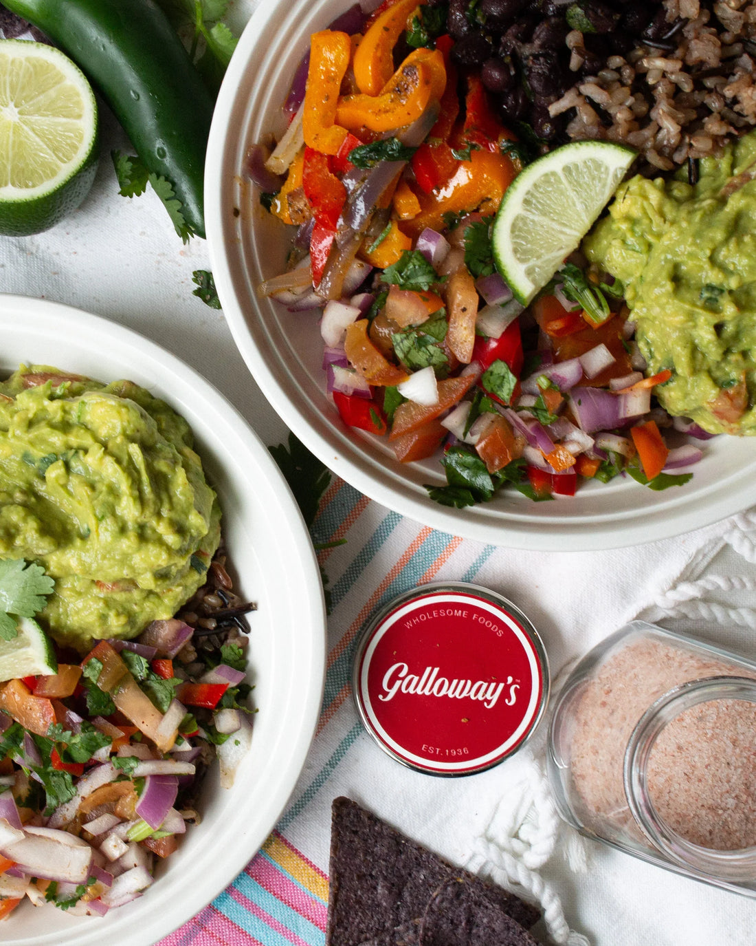 Mexican fiesta bowl with wild blend rice and beans