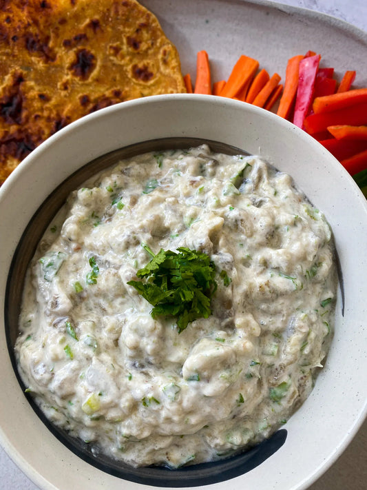INDIAN EGGPLANT AND YOGURT BHARTHO