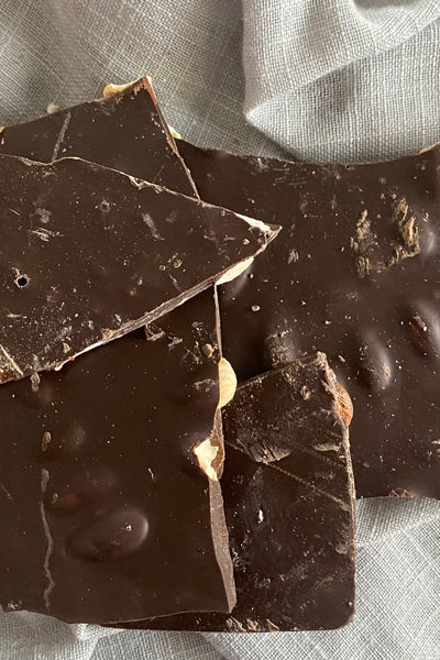 Almond bark, dark chocolate