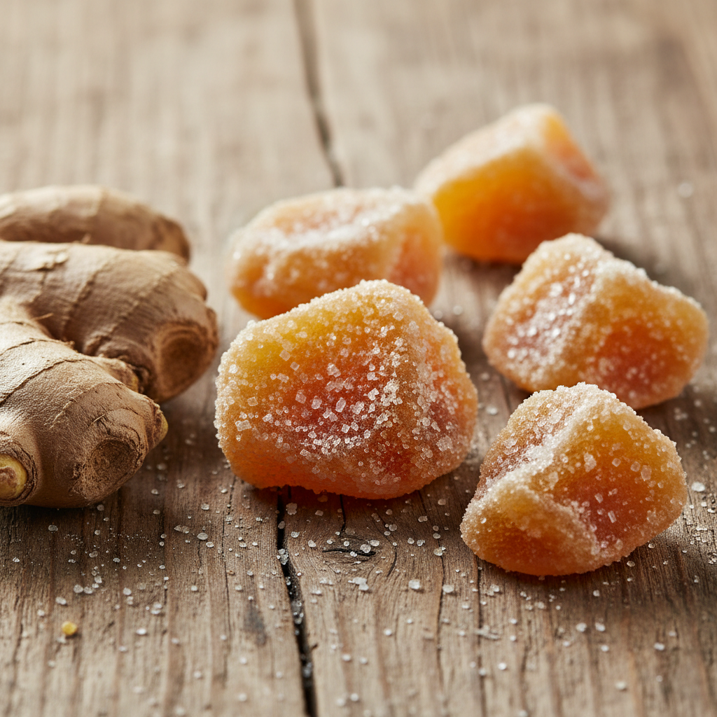 Ginger chunks, crystallized