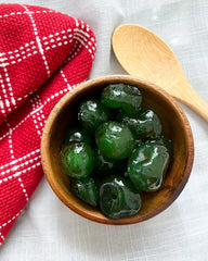 Green cherries, whole & broken