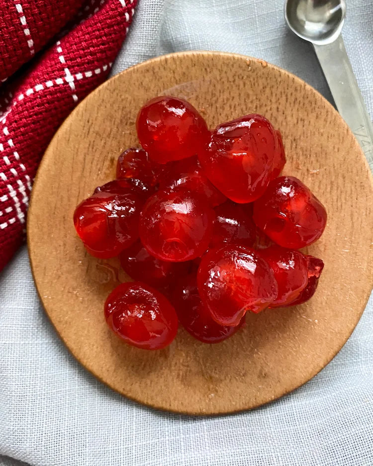 Red cherries, whole & broken